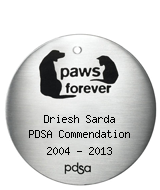 PDSA Tag for Driesh Sarda PDSA Commendation